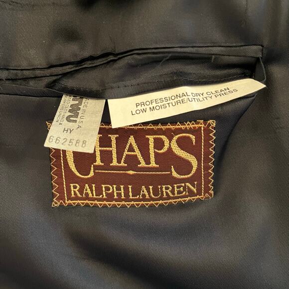 Vintage Chaps Ralph Lauren Wool Blazer Mens 42L Houndstooth Glen Plaid Tweed USA - Picture 13 of 16